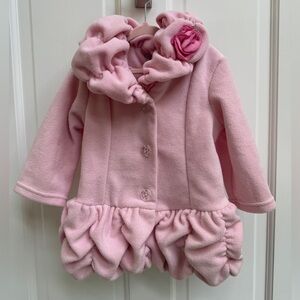 NWOT Mack & Co 18M Girls Pink Floral Pea Coat Formal Warm Winter Jacket